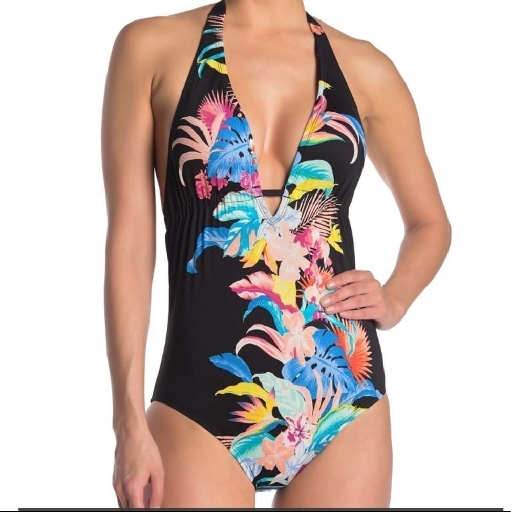 NWT laundry By Shelli Segal Rainflorist Swimsuit S